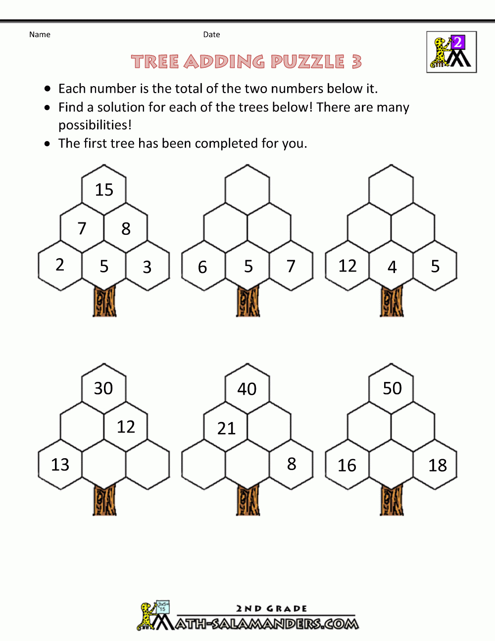Free Math Puzzles - Addition And Subtraction - Printable Puzzles For Grade 2