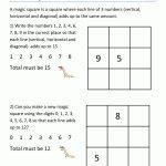 Free Math Puzzles Magic Square 2 | First Grade Math | Maths Puzzles   Printable Puzzle Games For 1St And 2Nd Grade