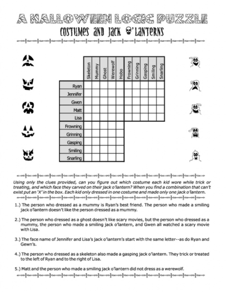 Free Math Worksheets Logic Puzzles | Download Them And Try To Solve - Free Printable Logic Puzzle Worksheets