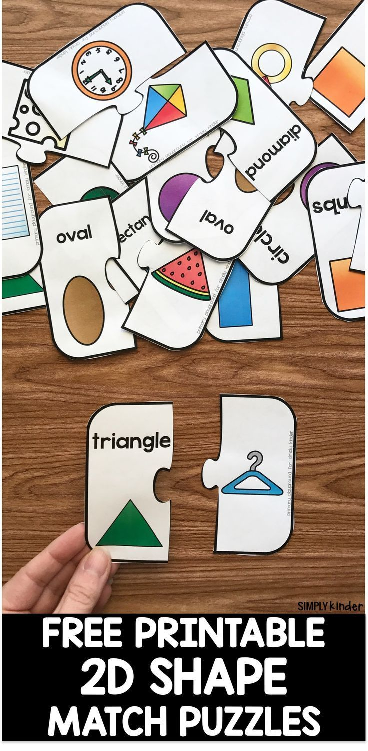 Free Printable 2D Shape Puzzles | Simply Kinder Blog Posts | Shape - Printable Puzzles Preschool