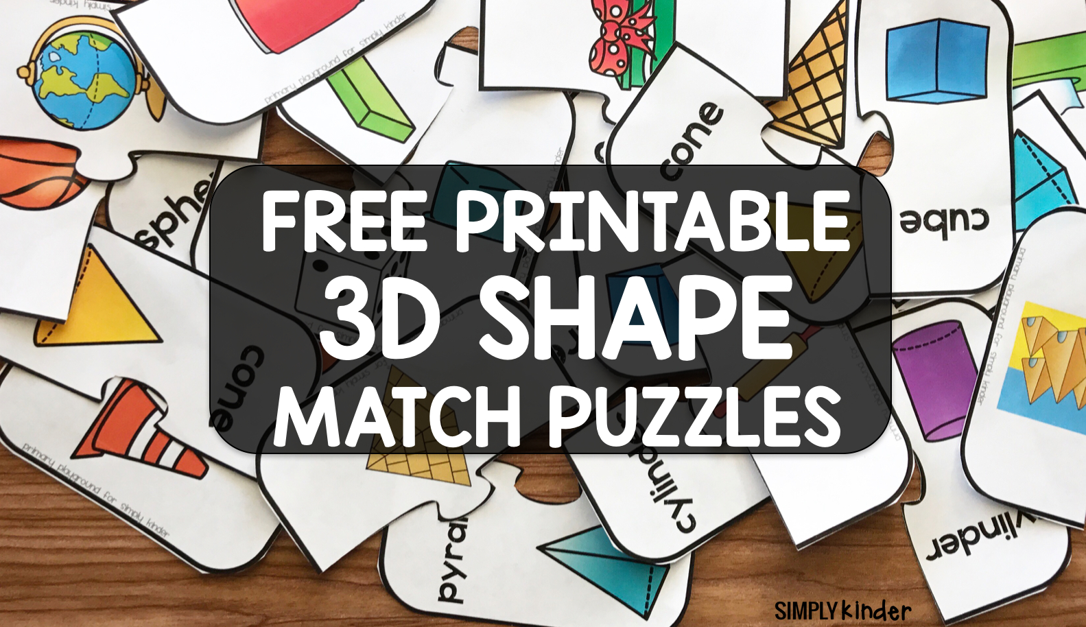 Free Printable 3D Shape Puzzles - Simply Kinder - Printable Shape Puzzles