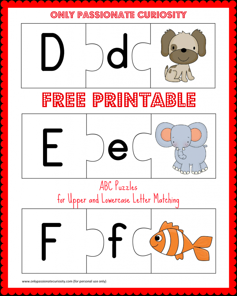 Free Printable Abc Puzzles | School Is Fun | Upper, Lowercase - Printable Alphabet Puzzles