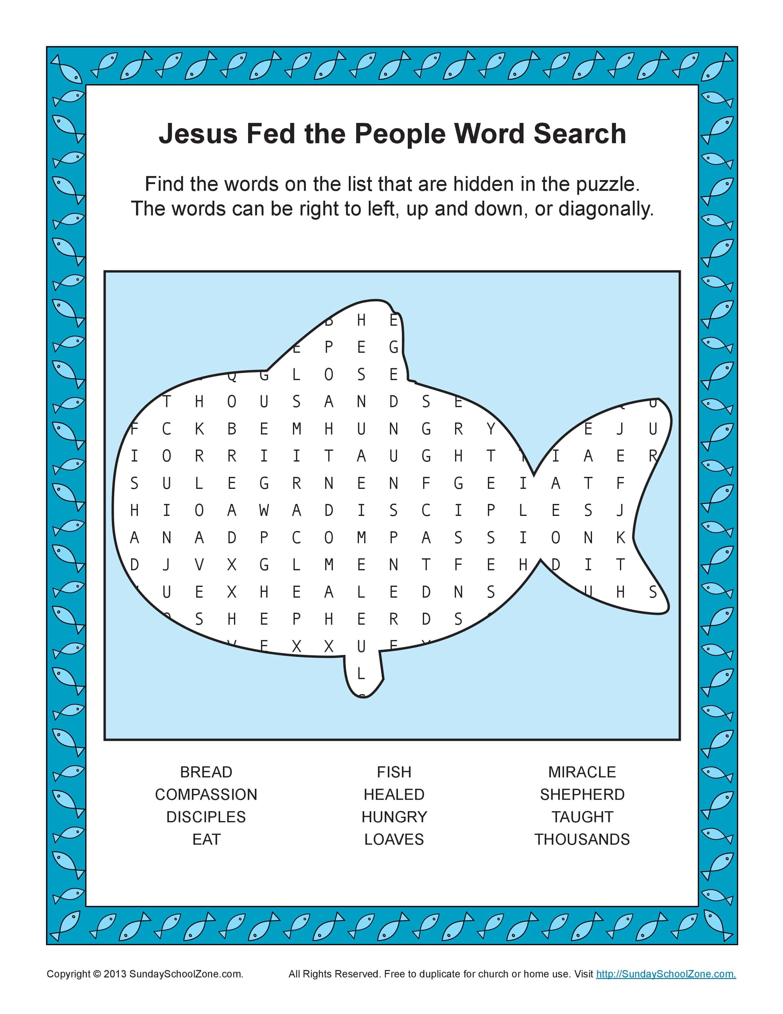 Free, Printable Bible Word Search Activities On Sunday School Zone - Printable Crossword Search Puzzles