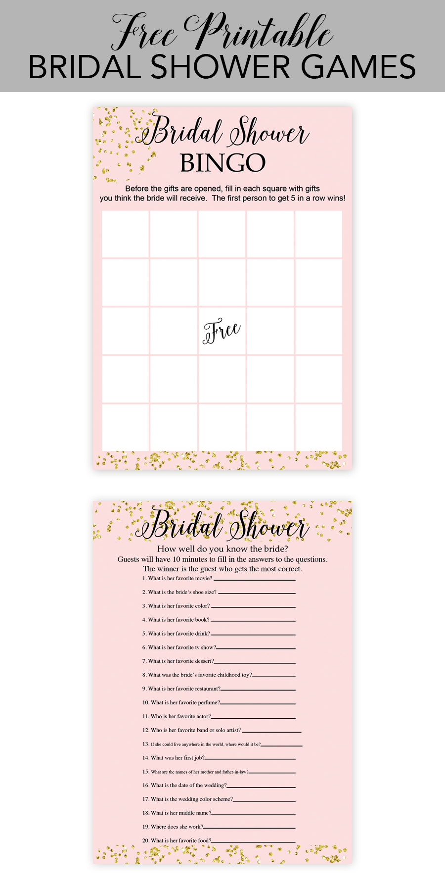 Free Printable Bridal Shower Games - Chicfetti - Free Printable - Free Printable Bridal Shower Crossword Puzzle