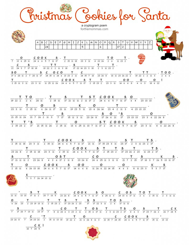 Free Printable Christmas Cookie Games - Ftm - Free Printable - Printable Quiptoquip Puzzles