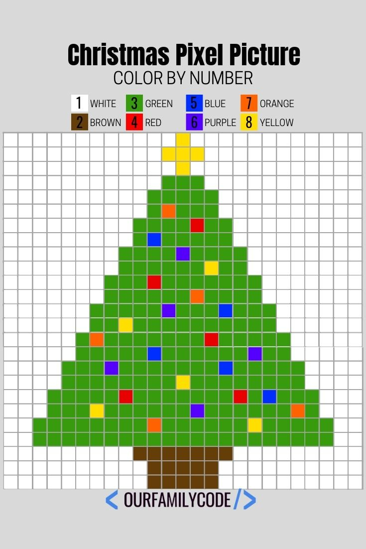 Free Printable Christmas Pixel Puzzles Activity For Kids | Coding - Printable Pixel Puzzles