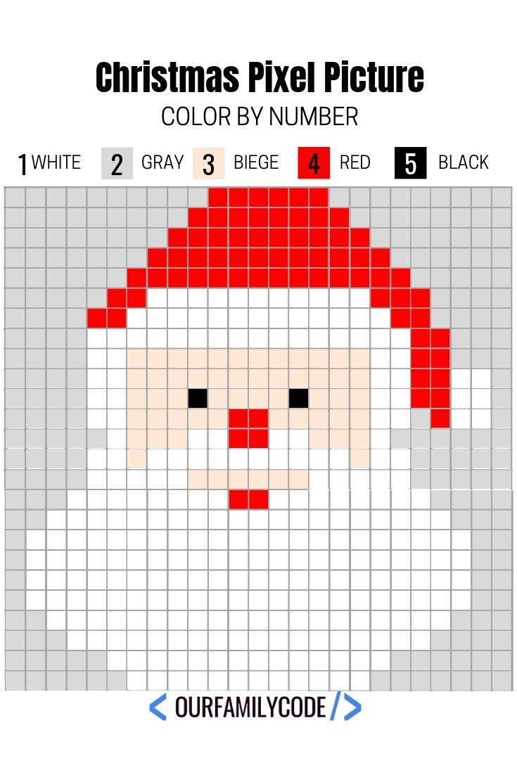 Free Printable Christmas Pixel Puzzles Activity For Kids | Teaching - Printable Pixel Puzzles