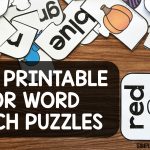 Free Printable Color Word Match Puzzles   Simply Kinder   Printable Office Puzzles