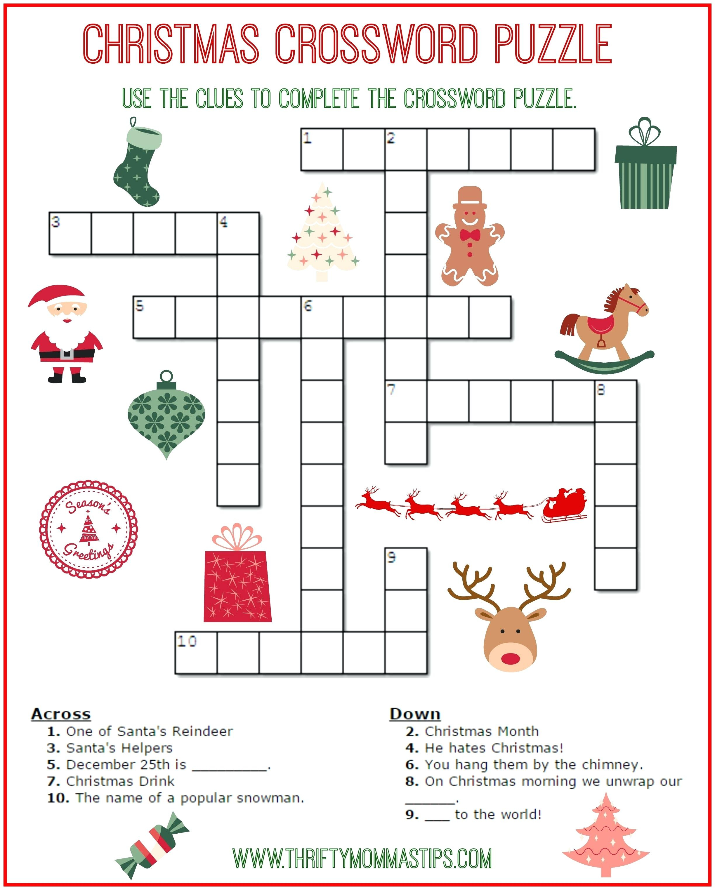 Free Printable Crossword Puzzles For Kids State Capitals Crossword - Free Printable Crossword Puzzles For Grade 6