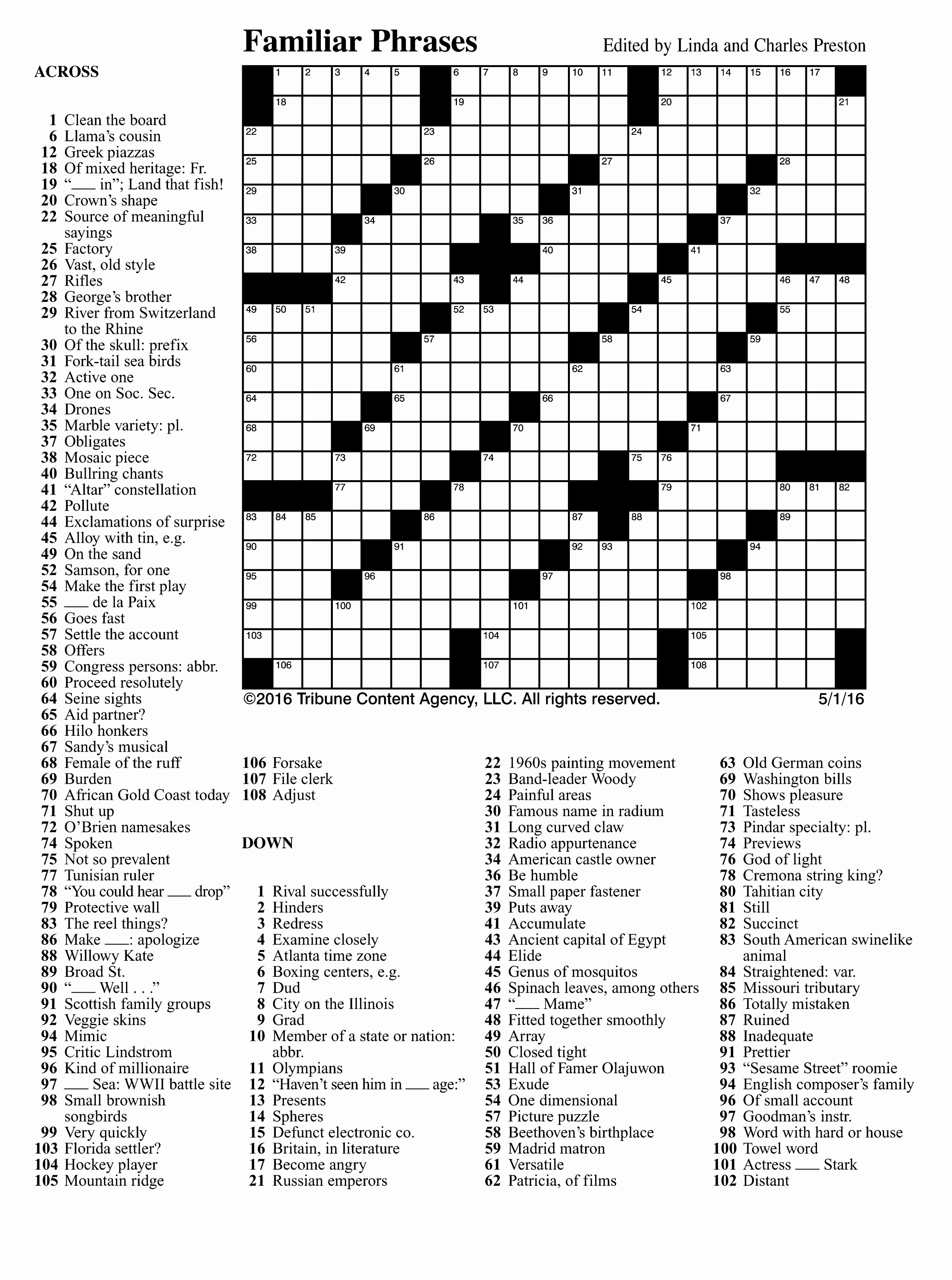 Free Printable Crossword Puzzles For Kids - Yapis.sticken.co - Printable Crossword Puzzles Sunday