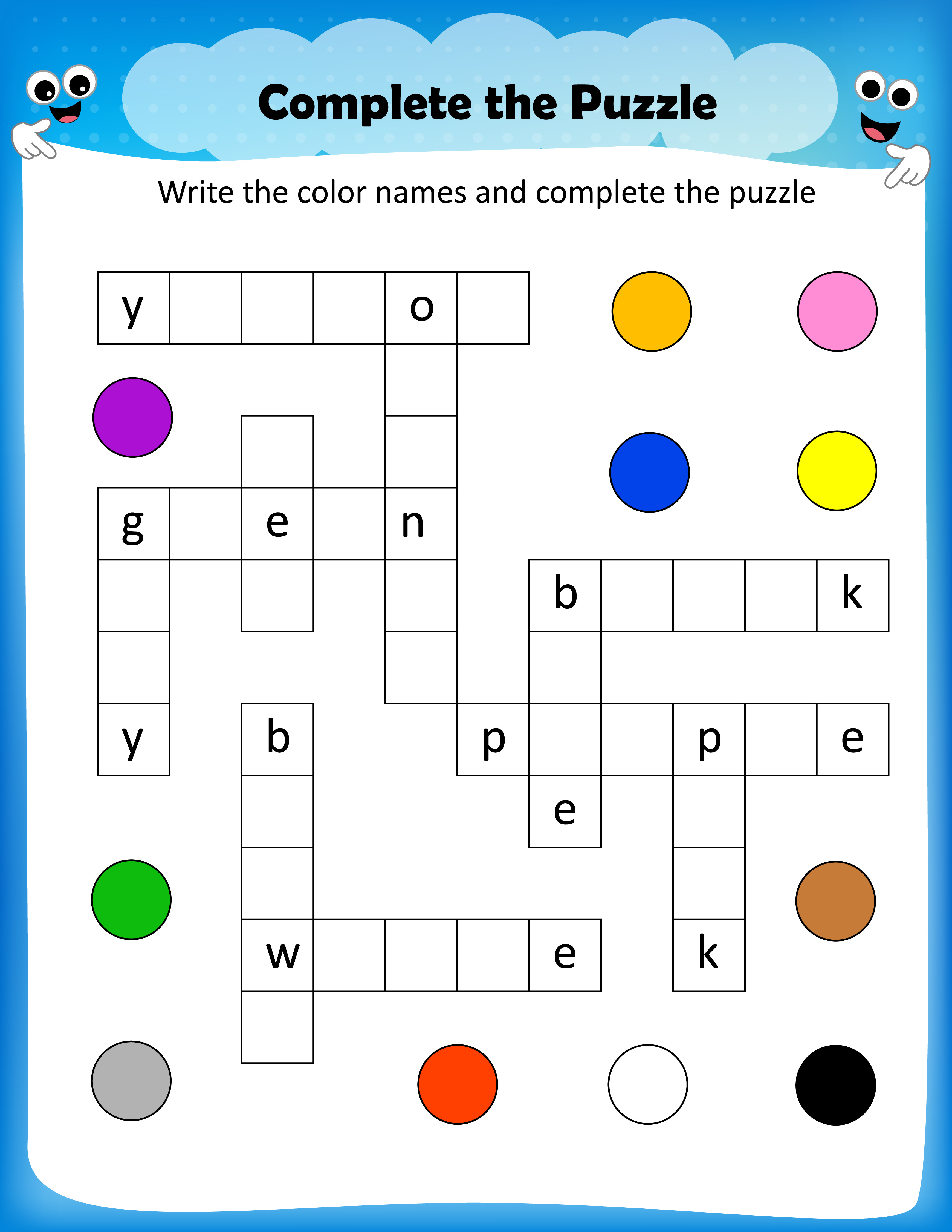 free printable crossword puzzles for elementary students printable ...