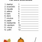 Free Printable   Fall Word Unscramble | Games For Senior Adults   Printable Buzzword Puzzles
