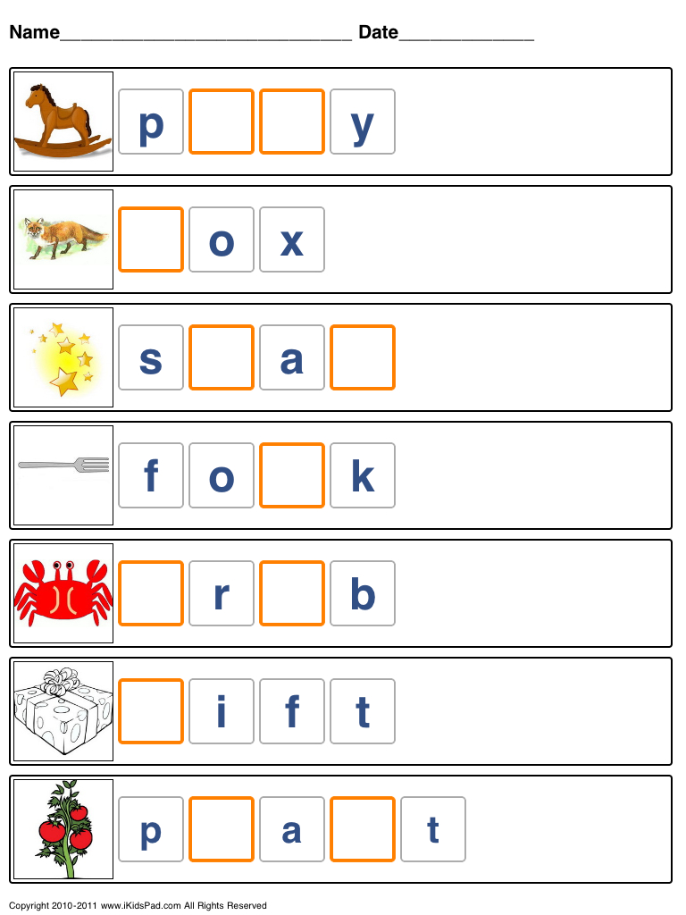Free Printable Fill In The Missing Letters Games For Kids | Fine - Printable Missing Vowels Puzzles
