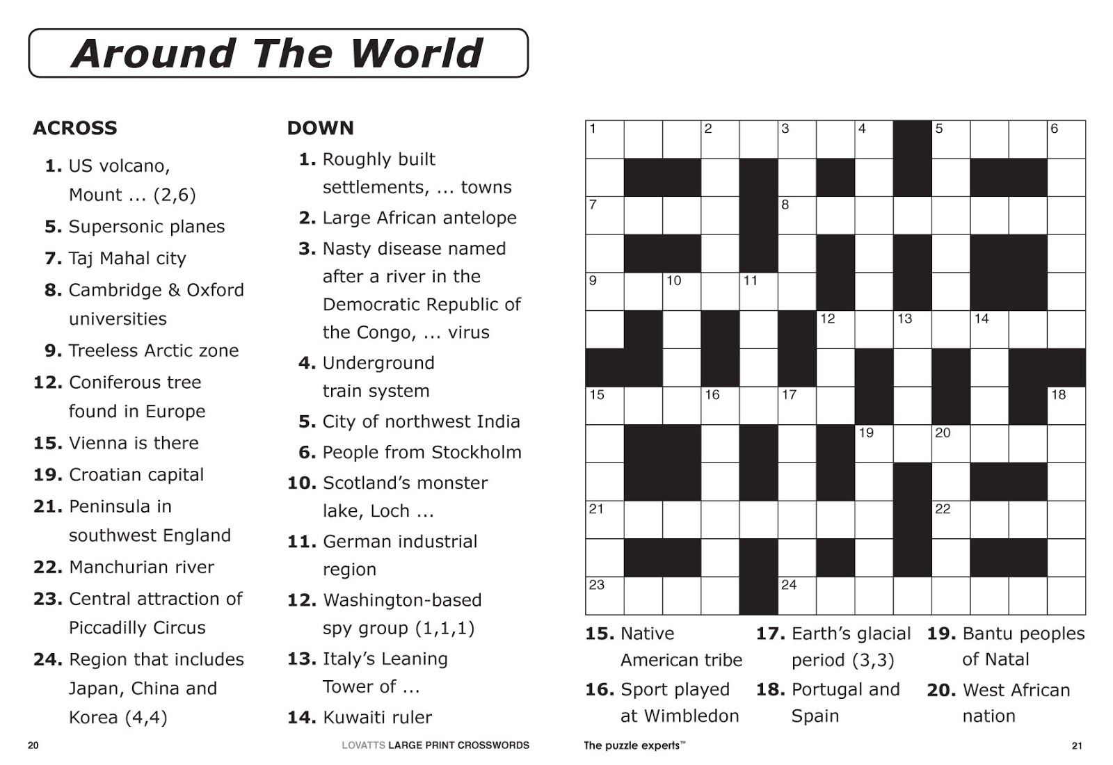 Free Printable Large Print Crossword Puzzles | M3U8 - Free Printable Puzzles For 8 Year Olds