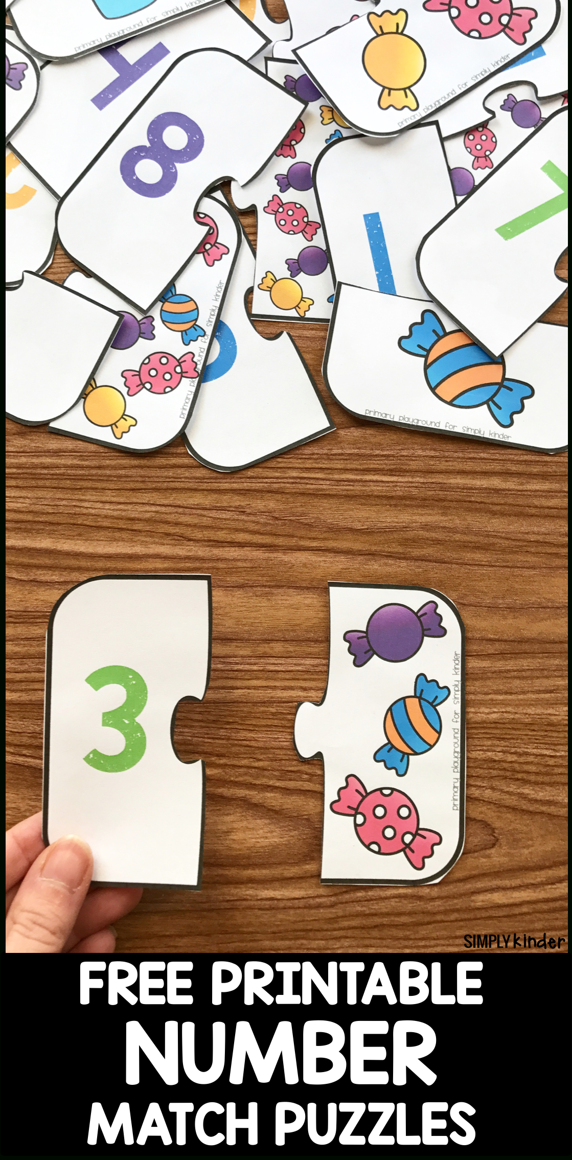 Free Printable Number Match Puzzles | Numbers | Simply Kinder, Free - Printable Number Puzzle