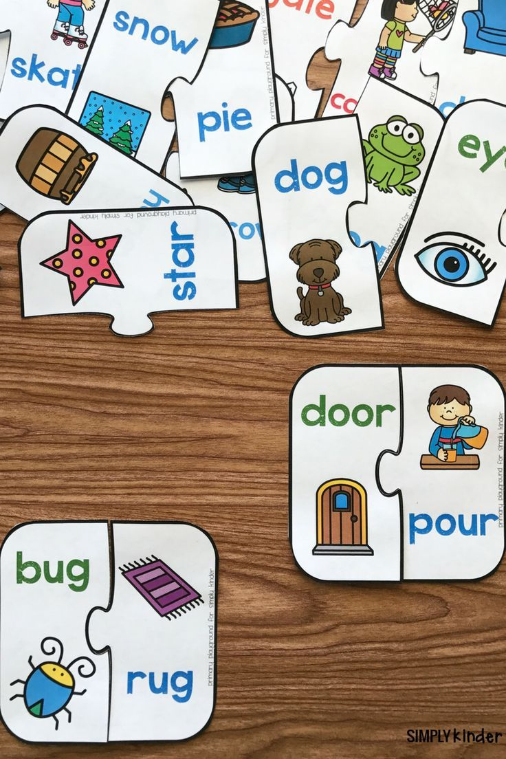 Free Printable Rhyming Puzzles | I ♥ Kindergarten | Rhyming - Printable Puzzles Preschool