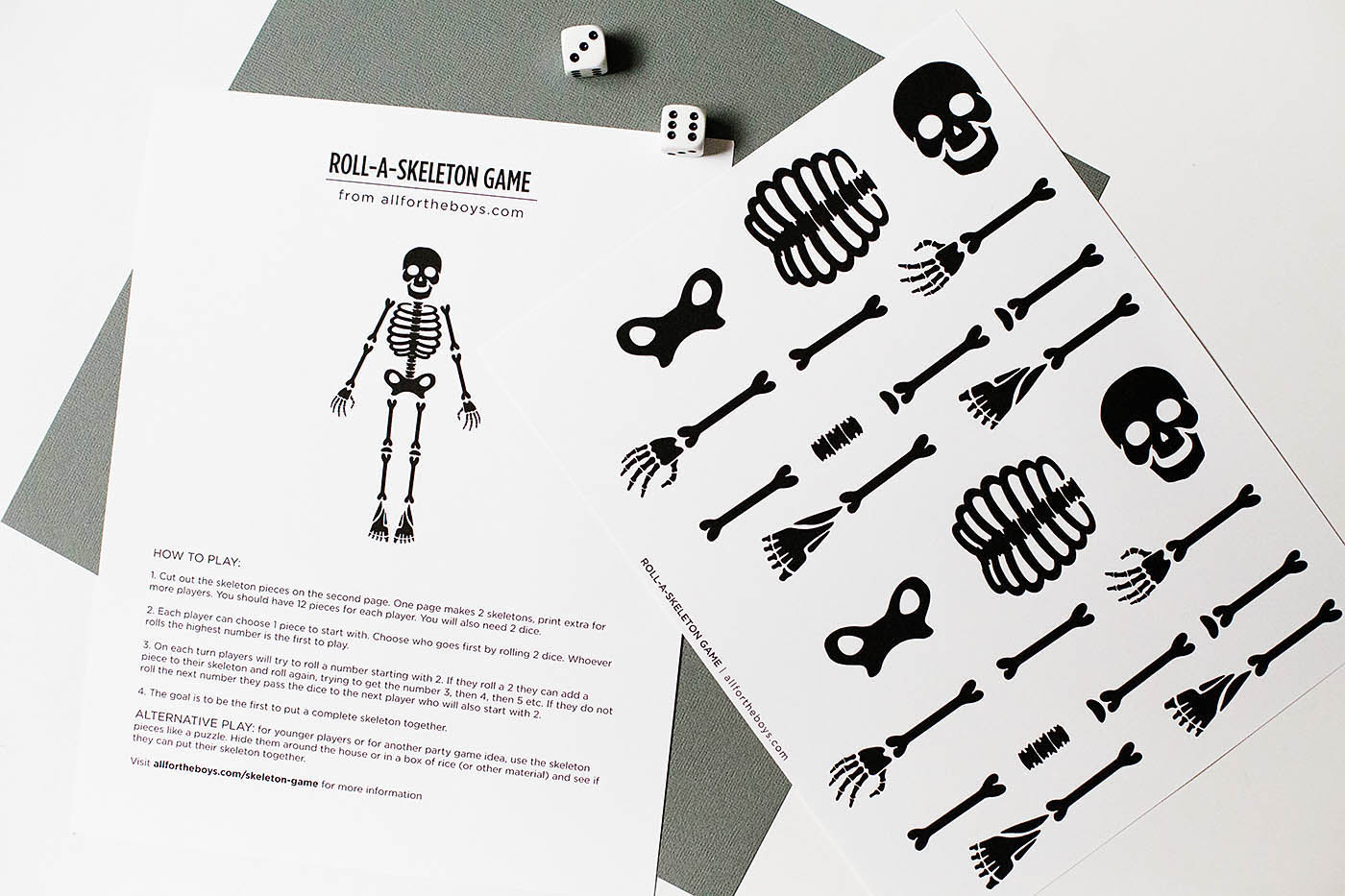 Free Printable Skeleton Game — All For The Boys - Printable Skeleton Puzzle
