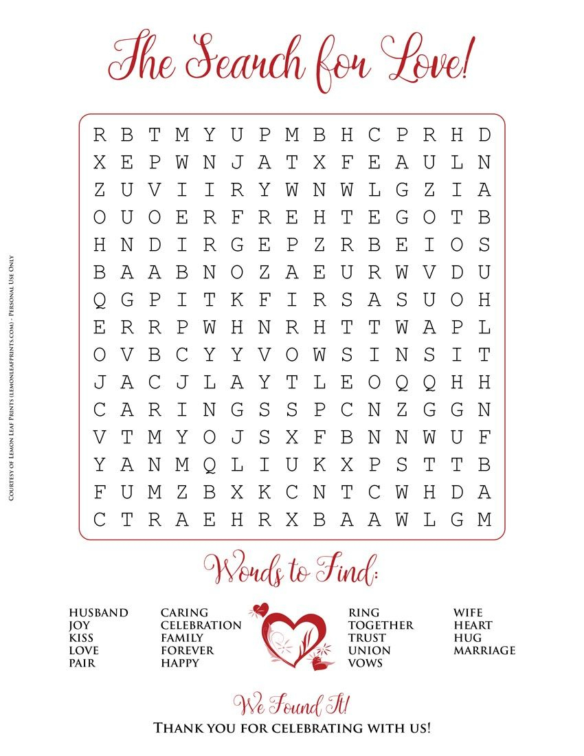 Free Printable - Valentine&amp;#039;s Day Or Wedding Word Search Puzzle In - Free Printable Heart Puzzle