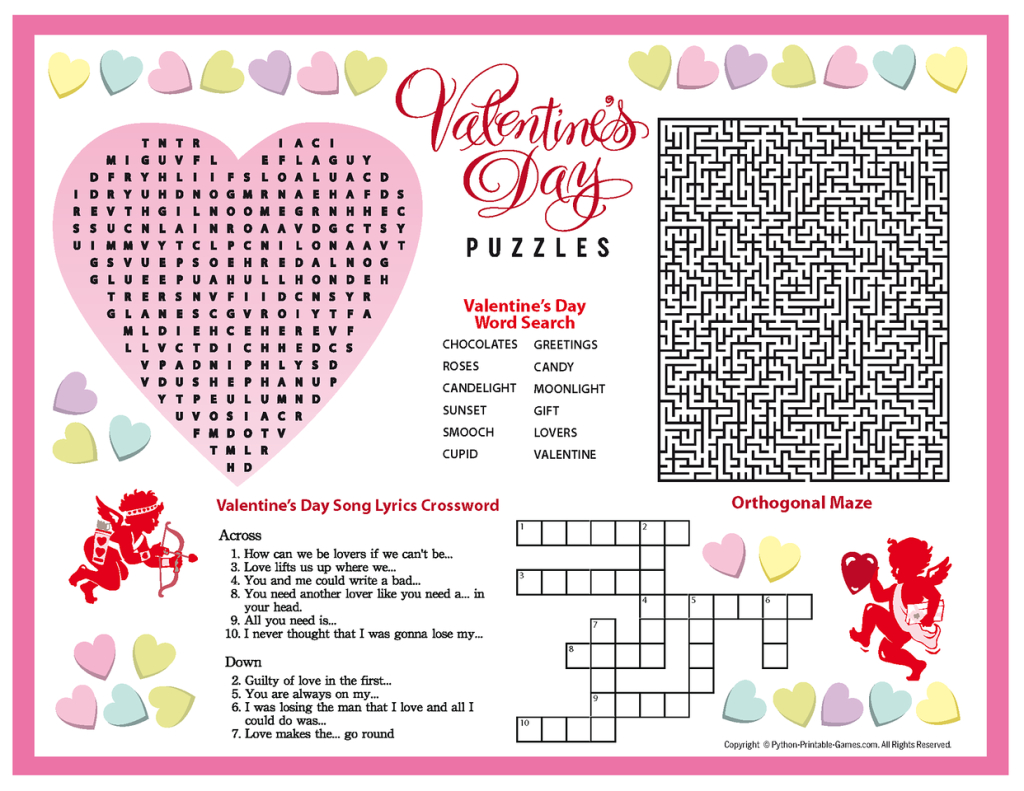 Free Printable Valentine&amp;#039;s Day Puzzles | School Stuff | Valentines - Printable Valentine Puzzles Games