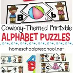 Free Wild West Themed Alphabet Puzzle Printables   Printable Matching Puzzle
