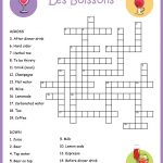 French Food Crossword Puzzle: Les Boissons | Français 5 | Learn   Crossword Puzzles In French Printable
