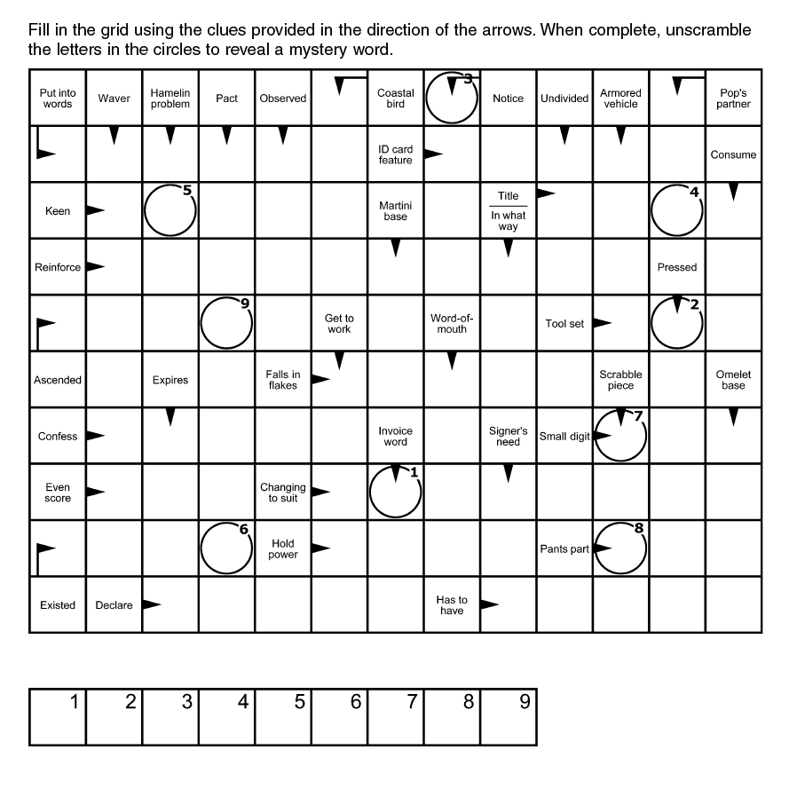 Games And Puzzles | Tribune Content Agency - Printable Arrow Crossword Puzzles For Free