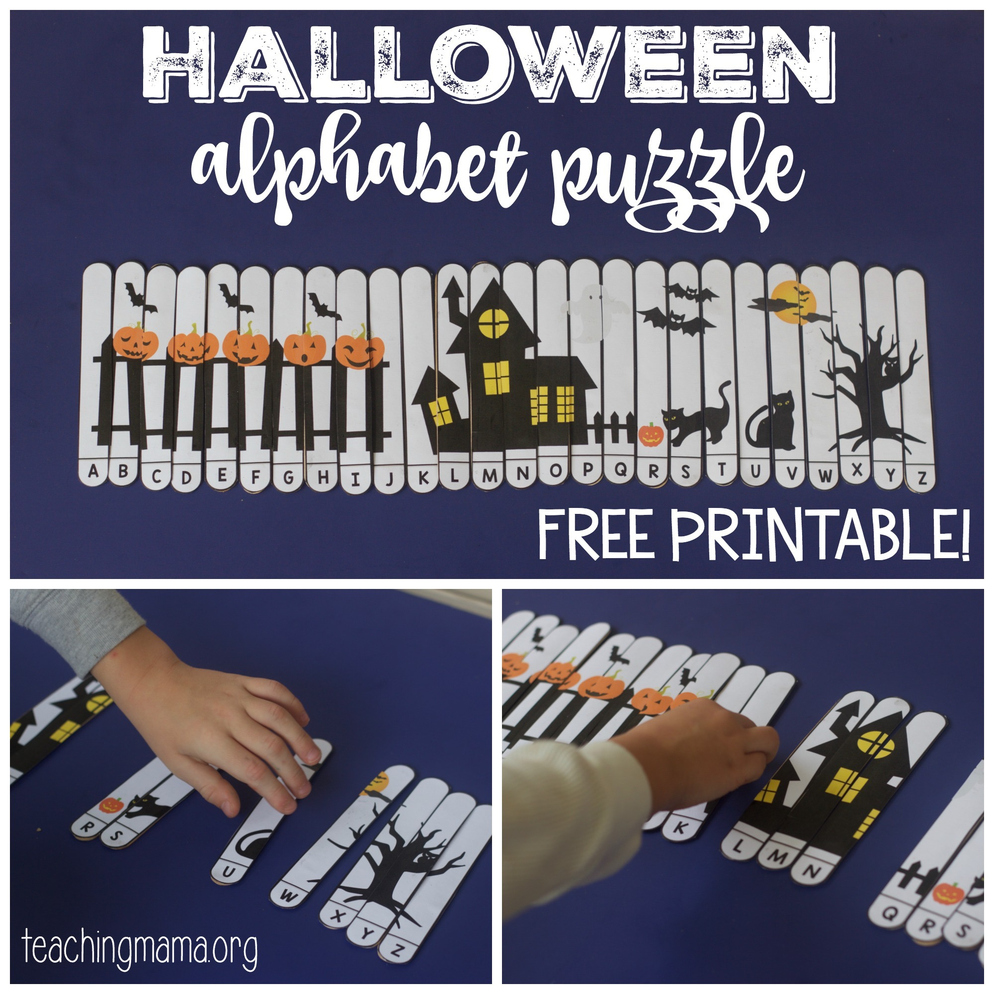 Halloween Alphabet Puzzle - Printable Alphabet Puzzles