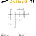 Halloween Crossword Puzzle Free Printable   Free Printable Halloween Crossword Puzzles