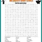 Halloween Word Search Printable Worksheet   Printable Halloween Crossword Puzzles Word Searches