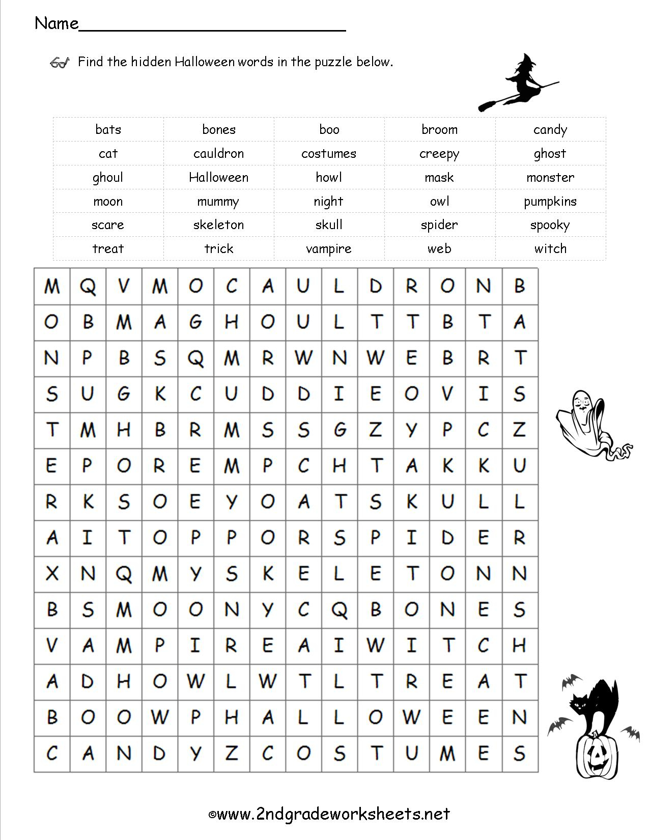 Halloween Worksheets And Printouts - Halloween Crossword Puzzle Printable 3Rd Grade