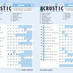Handy Acrostic Magazine   Lovatts Crossword Puzzles Games & Trivia   Printable Acrostic Puzzles Free