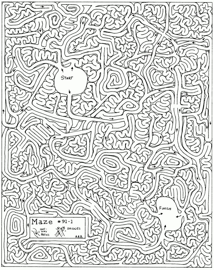 Download Hard Mazes - Best Coloring Pages For Kids - Printable Puzzle Sheets For Adults | Printable ...