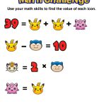 Have You Seen These Free Pokémon Math Puzzles? | Everything Math   Printable Pokemon Puzzles