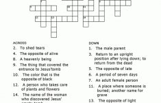 Printable Holy Week Crossword Puzzle