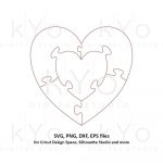 Heart In Heart Jigsaw Puzzle Templates Ai Eps Dxf Svg Png | Etsy   Printable Puzzle Heart