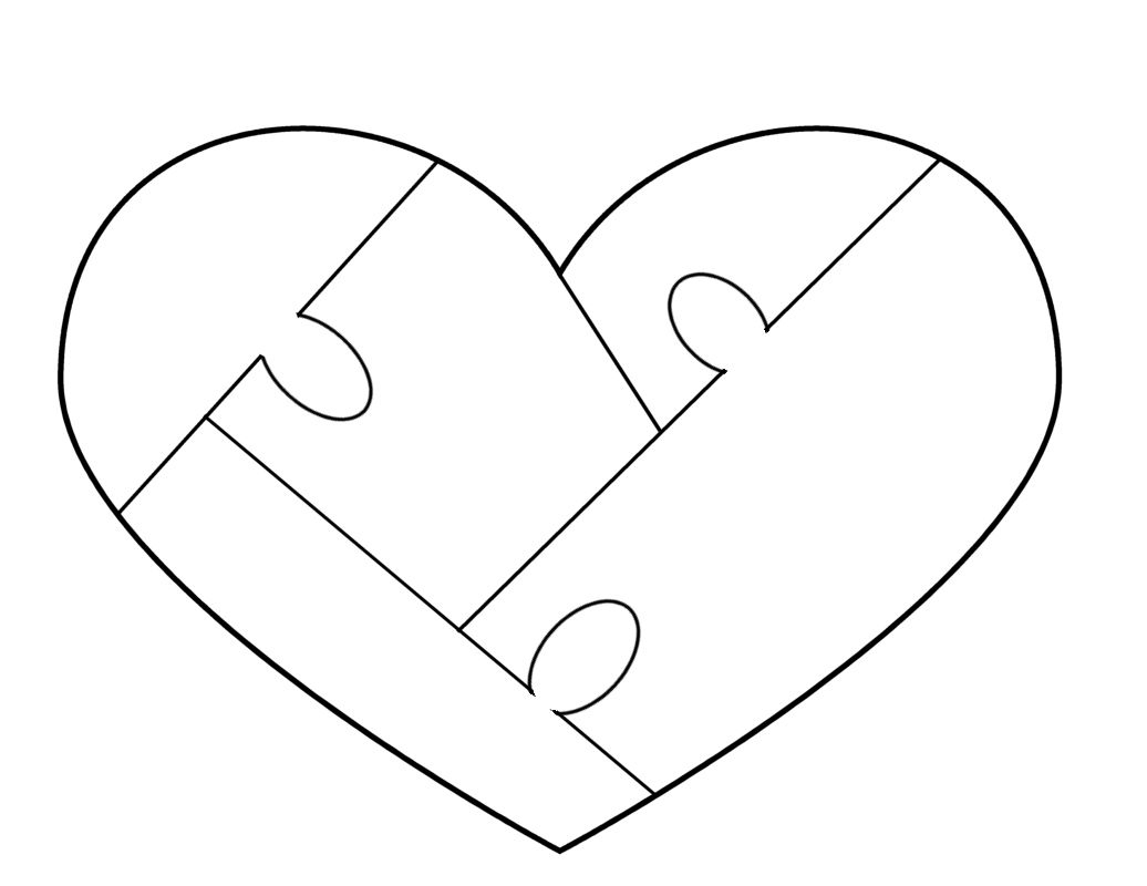Heart Puzzle Template - Free To Use | Woodworking - Puzzles - Printable Heart Puzzle Template