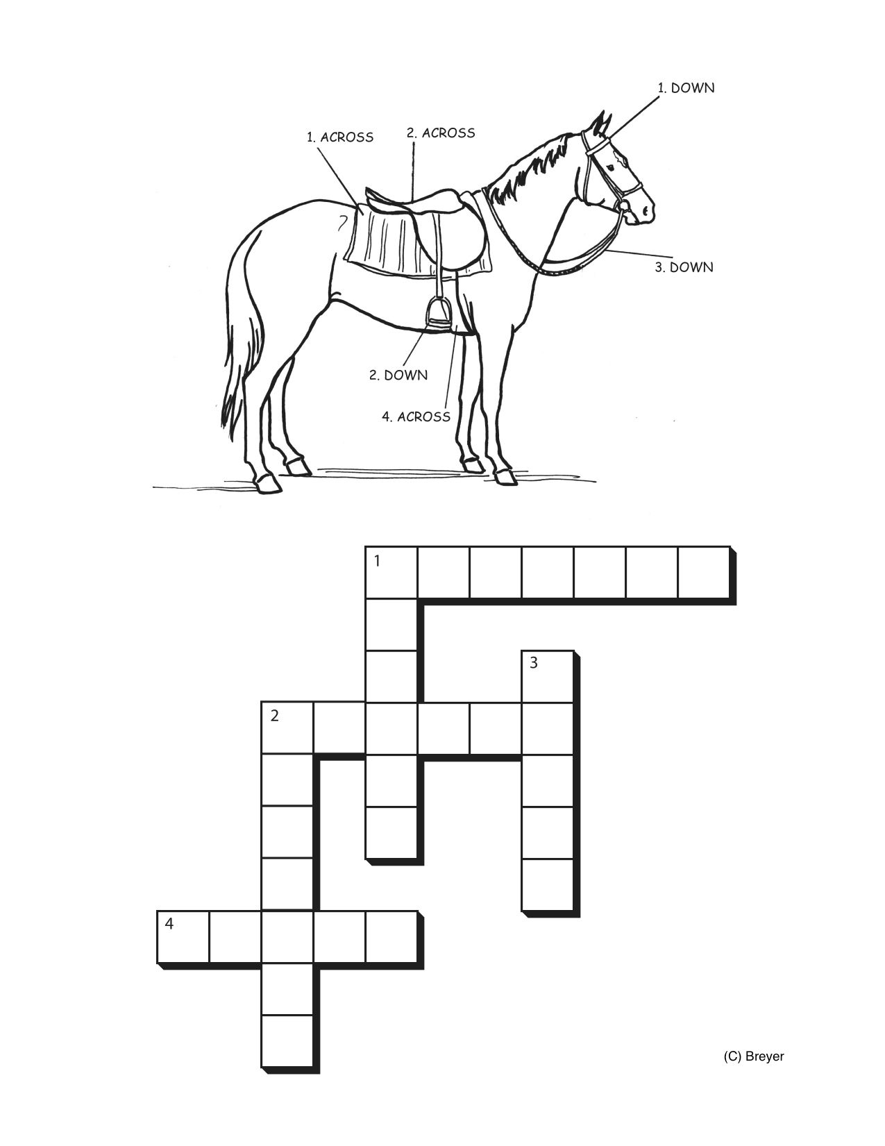 Horse And Tack Cross Word Puzzle | Horses | Horses, Horse Games - Printable Horse Crossword Puzzles
