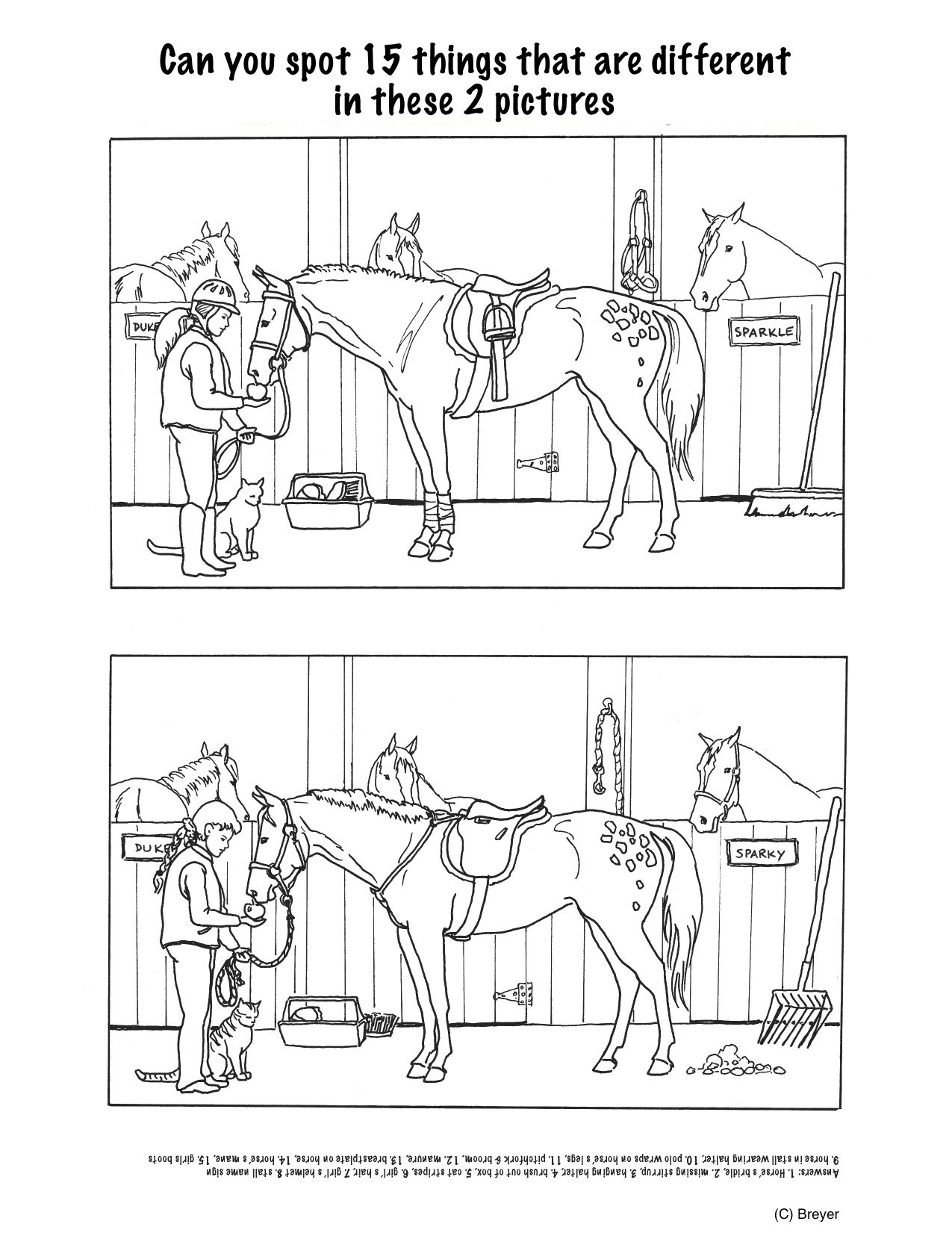 Horse Projects For Kids | Spot The Differences - Stable | Mind&amp;#039;s Eye - Printable Horse Puzzles
