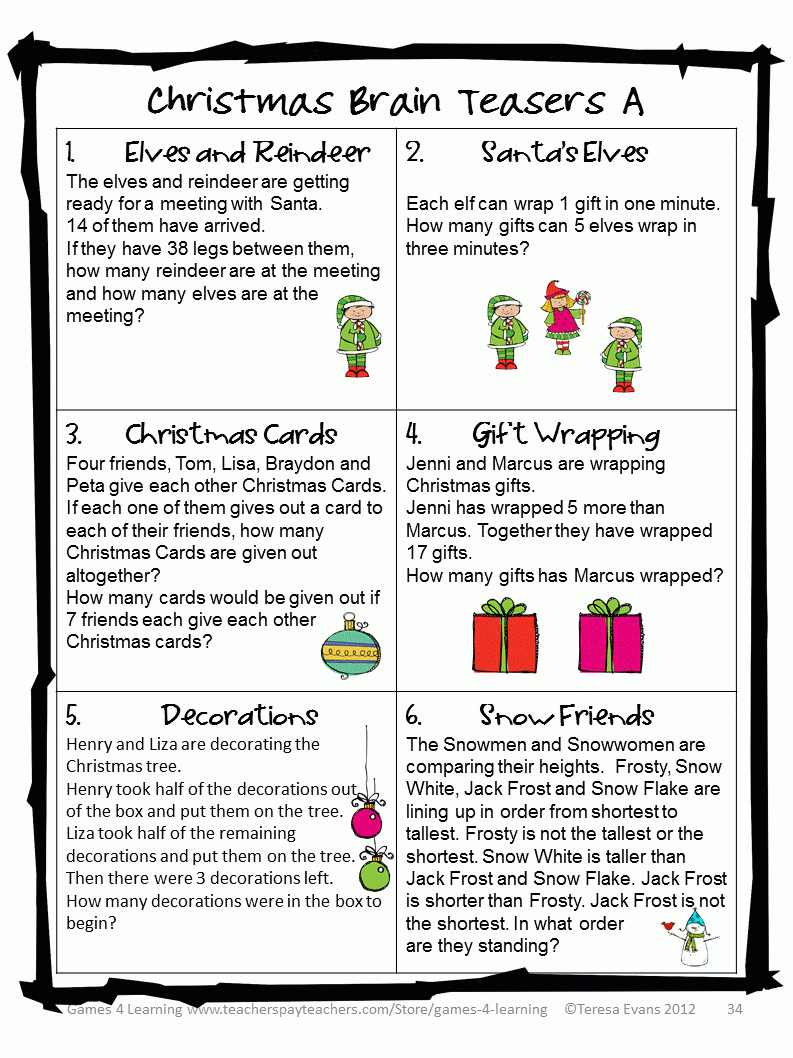Image Result For Printable Christmas Riddles For Adults | Christmas - Printable Santa Puzzle