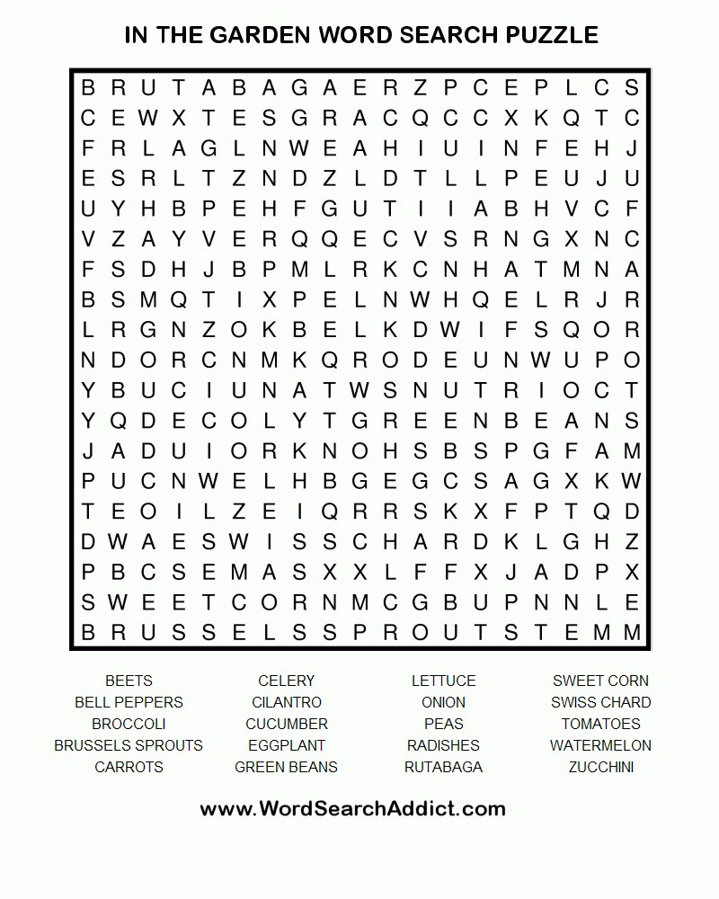 In The Garden Word Search Puzzle | Coloring &amp;amp; Challenges For Adults - Printable Garden Crosswords
