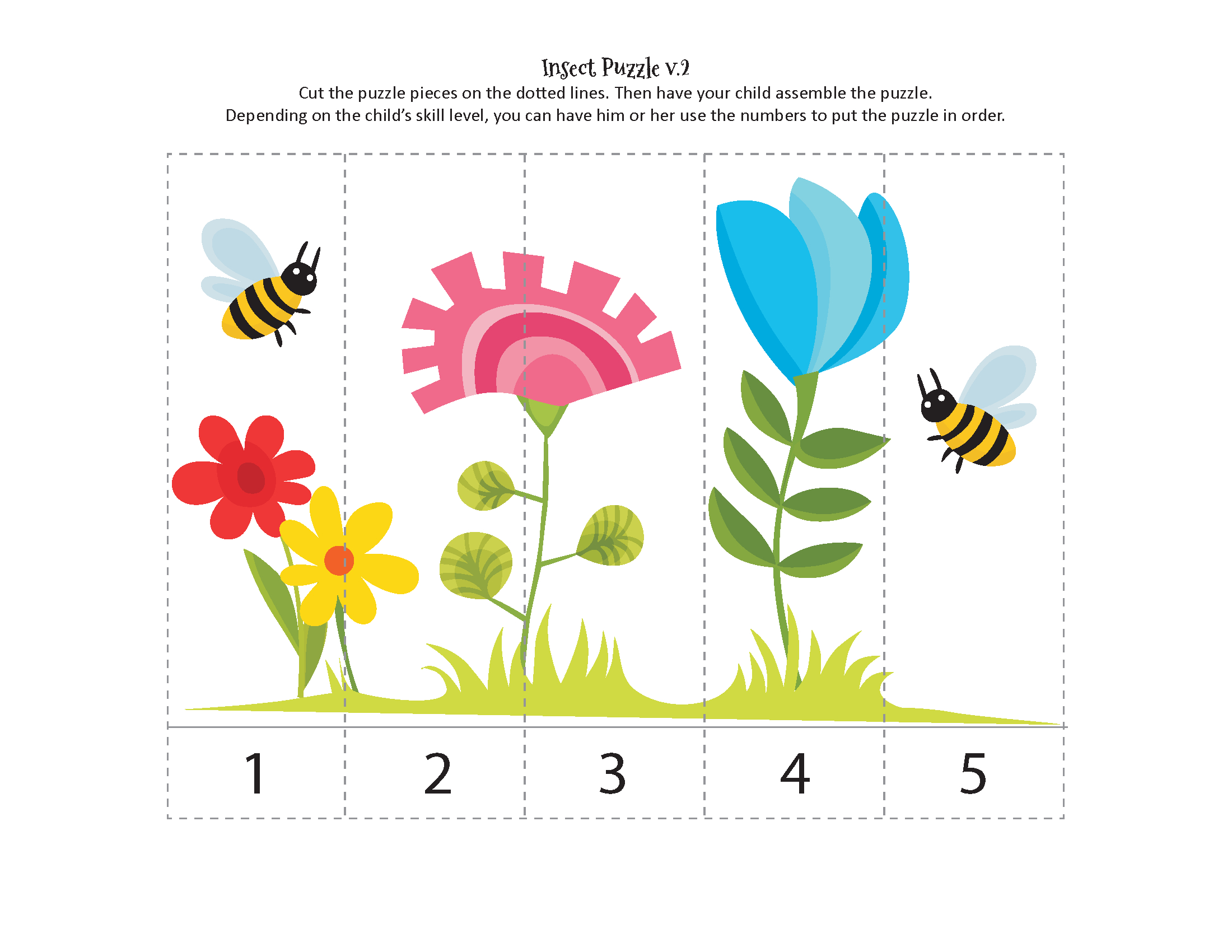 Insects Printables Pack - Gift Of Curiosity - Printable Bug Puzzles