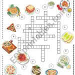 Italian Food Crossword   Esl Worksheetborna   Free Printable Italian Crossword Puzzles