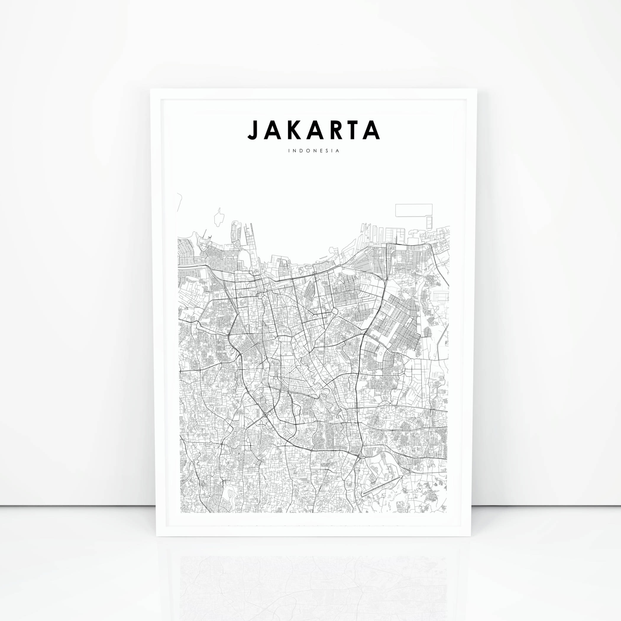 Jakarta Map Print Indonesia Map Art Poster City Street Road | Etsy - Print Puzzle Jakarta