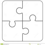 Jigsaw Puzzle Blank 2X2, Four Pieces Stock Illustration   Printable 4 Piece Puzzle Template