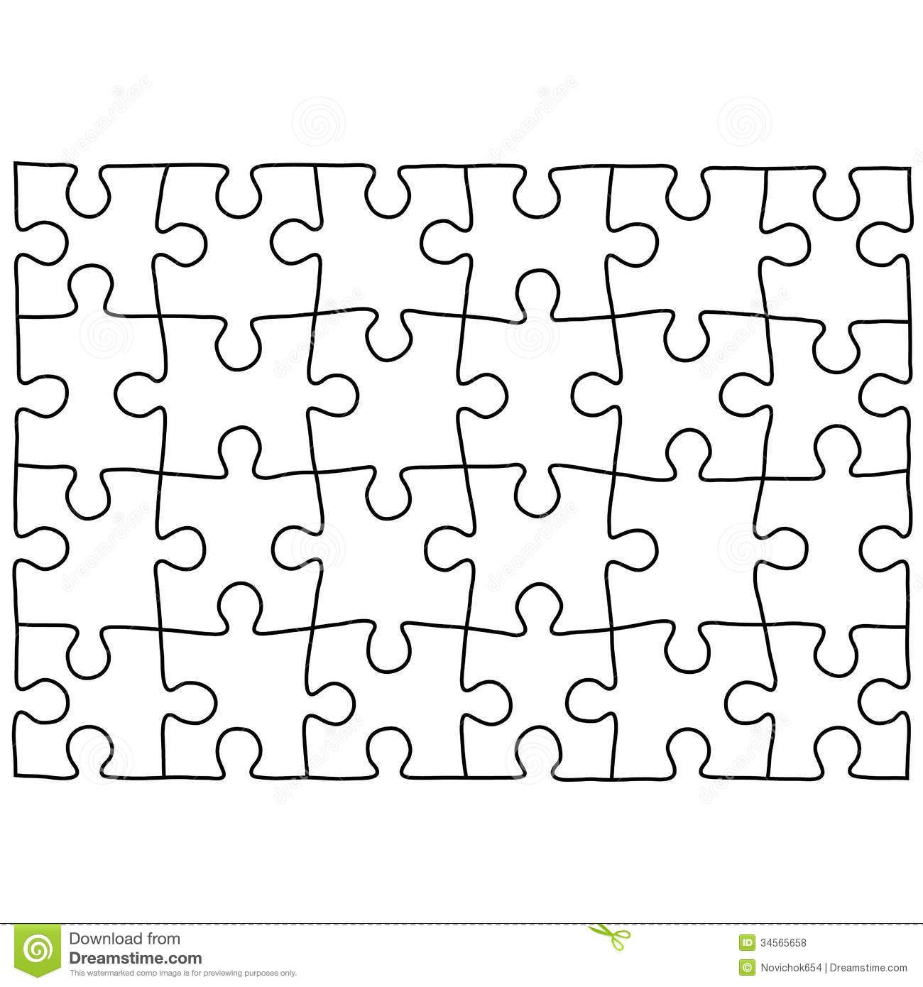 Jigsaw Puzzle Design Template | Free Puzzle Templates 1300.1390 - Printable Drawing Puzzles