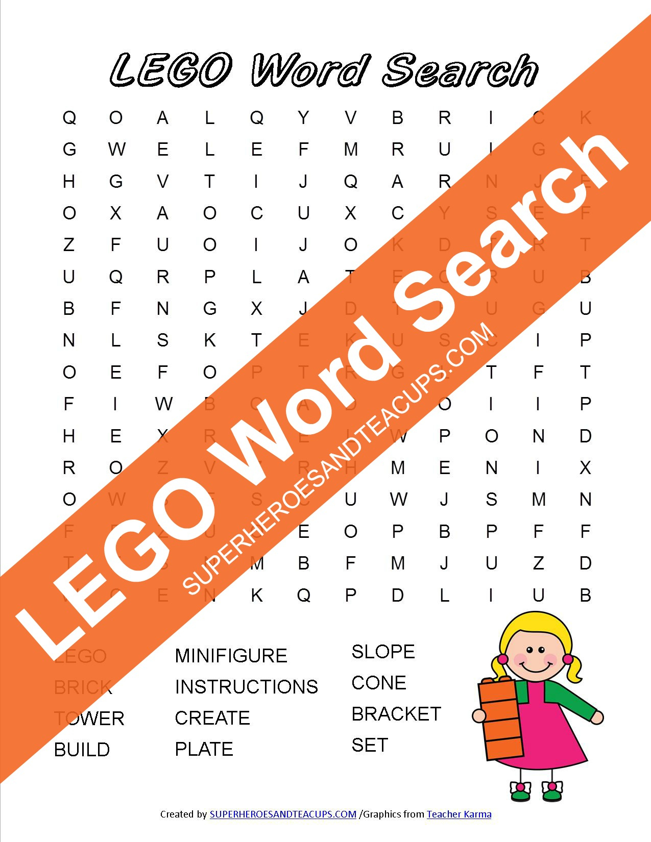 Lego Word Search Free Printable - Printable Lego Crossword Puzzle