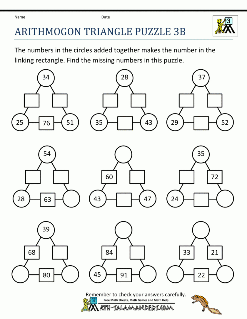 Printable Math Puzzles Pdf Printable Crossword Puzzles