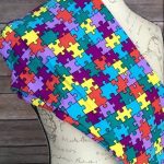Lularoe Tc Puzzle Piece Leggings Nwt Autism Awareness * Unicorn   Puzzle Print Leggings