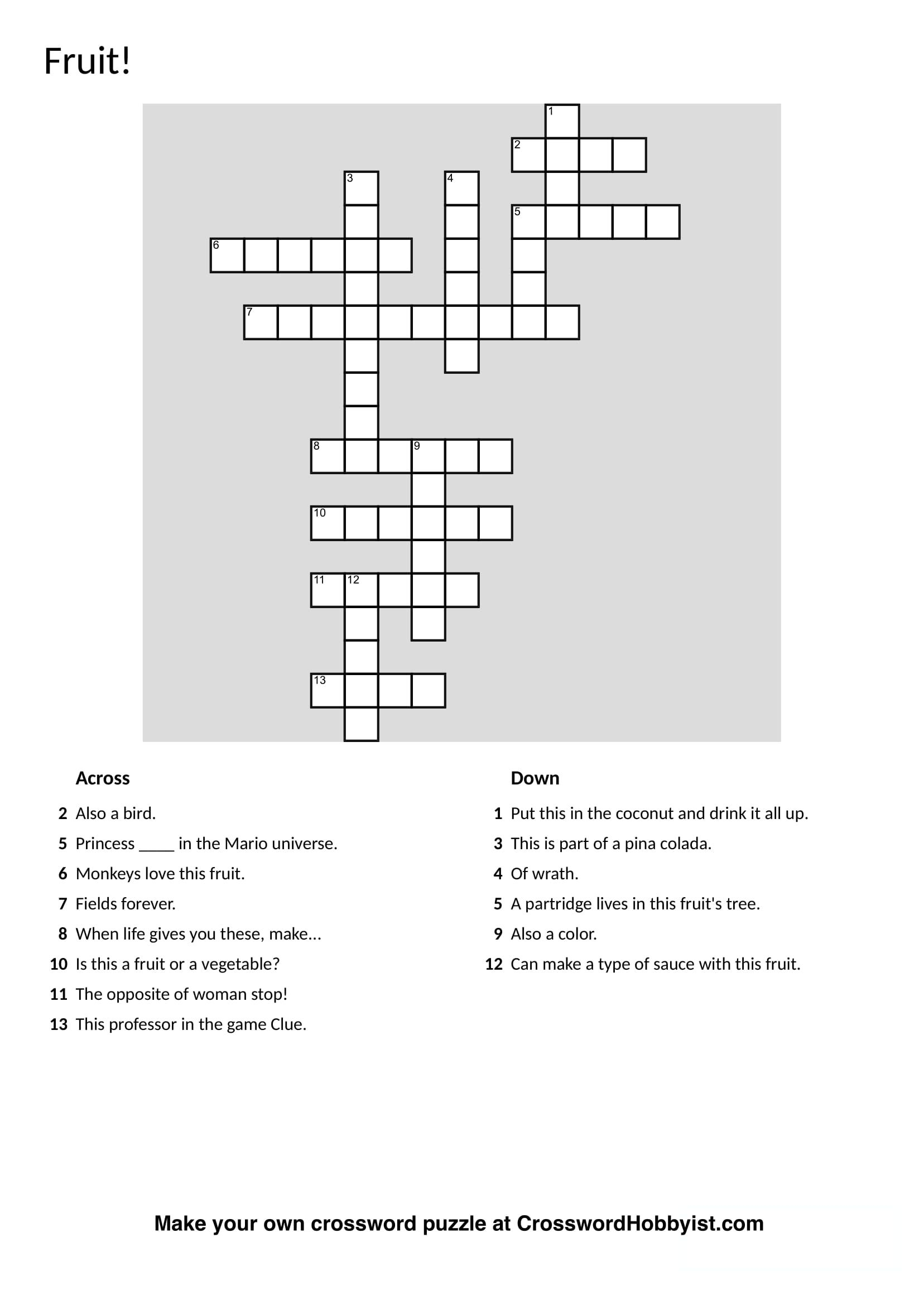 Make Your Own Fun Crossword Puzzles With Crosswordhobbyist - Create Your Own Crossword Puzzle Printable