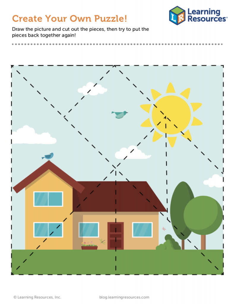 Make Your Own Puzzle Printable! - Learning Resources Blog - Printable House Puzzle